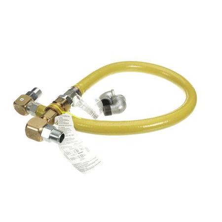 T&S BRASS Gas Hose, 1Npt X 48 Long, Swivels & Quick-Discon HG-4E-48SHP